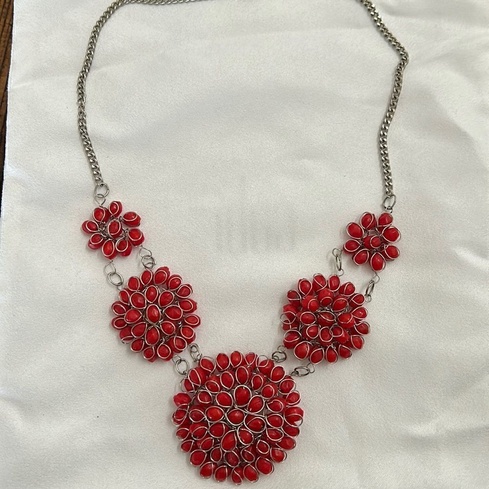 Fun red and silver necklace